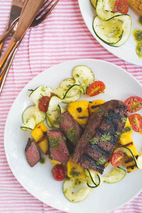 grilled truffle steak and polenta cakes
