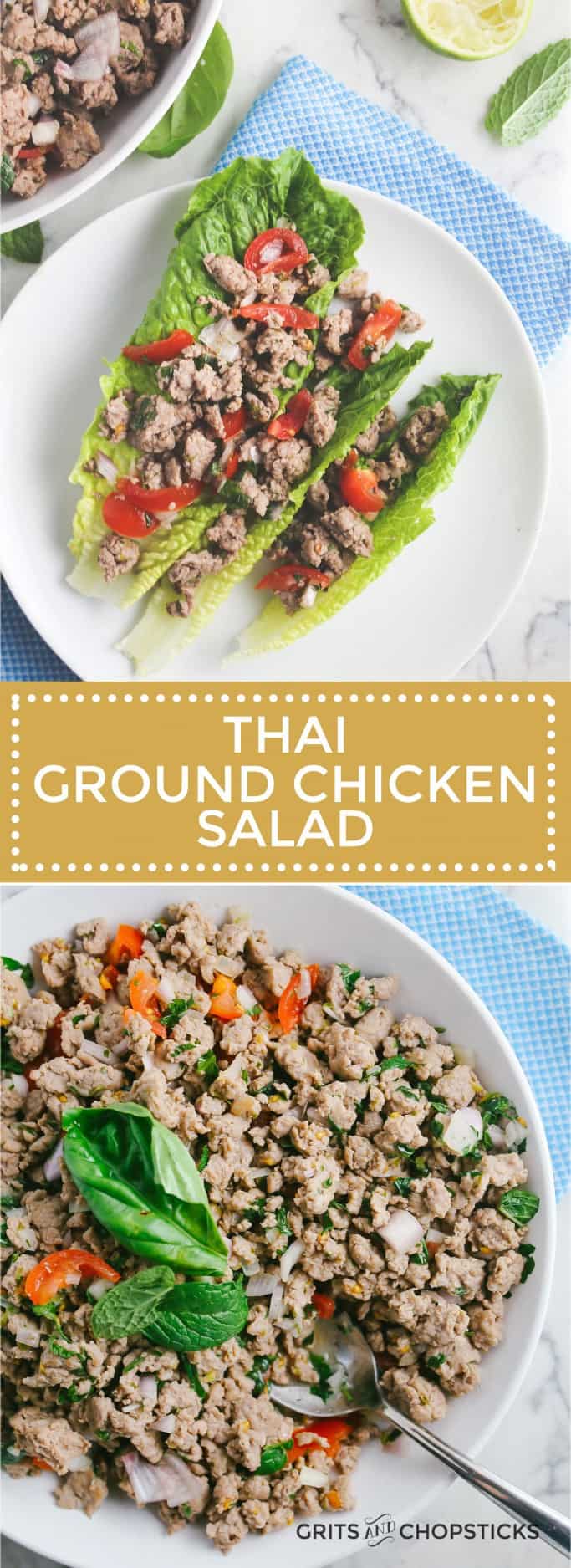 thai ground chicken salad (larb gai) Grits and Chopsticks