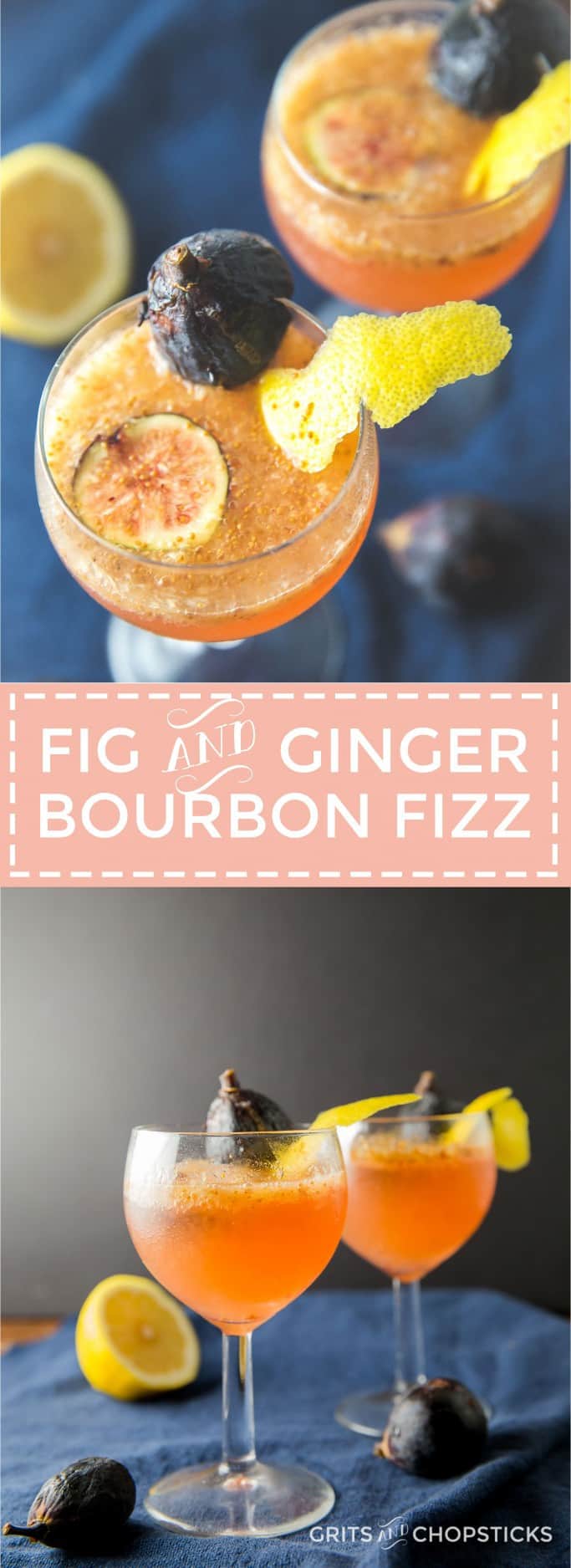 Ginger infused bourbon made by Virgil Kaine makes this fig and ginger bourbon fizz the perfect fall cocktail