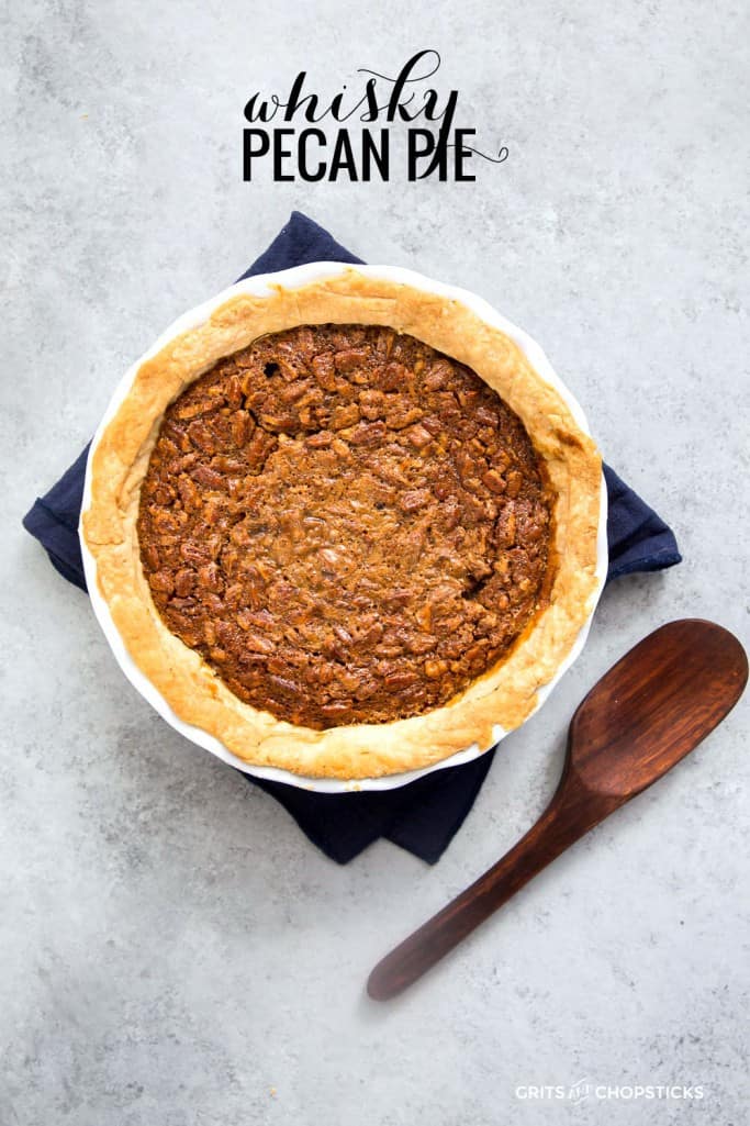 Whisky pecan pie is a perfect holiday dessert