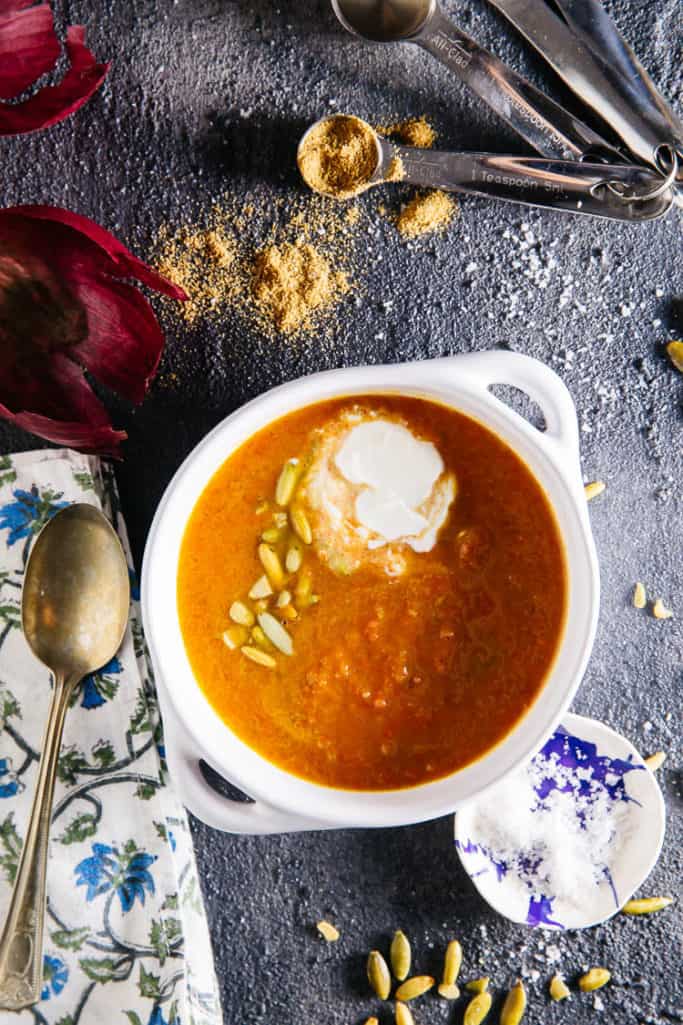 roasted carrot and apple soup