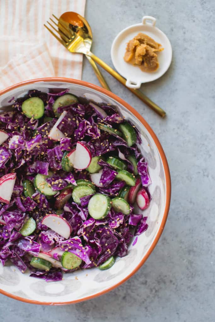miso red cabbage slaw