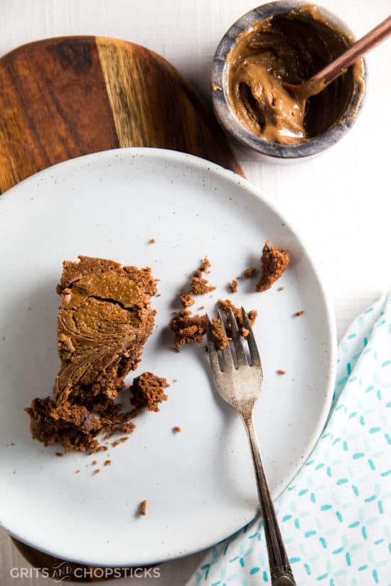 This cast iron almond butter swirl brownie is perfect for a crowd-pleasing dessert, and it's easy to make, too!