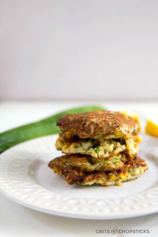 These zucchini and corn fritters are gluten free, paleo and vegan!