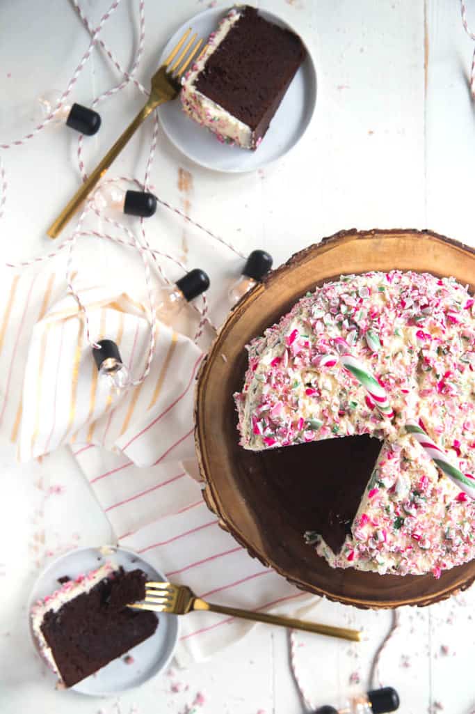peppermint chocolate cake made easy with miss jones baking co.'s cake mixes!