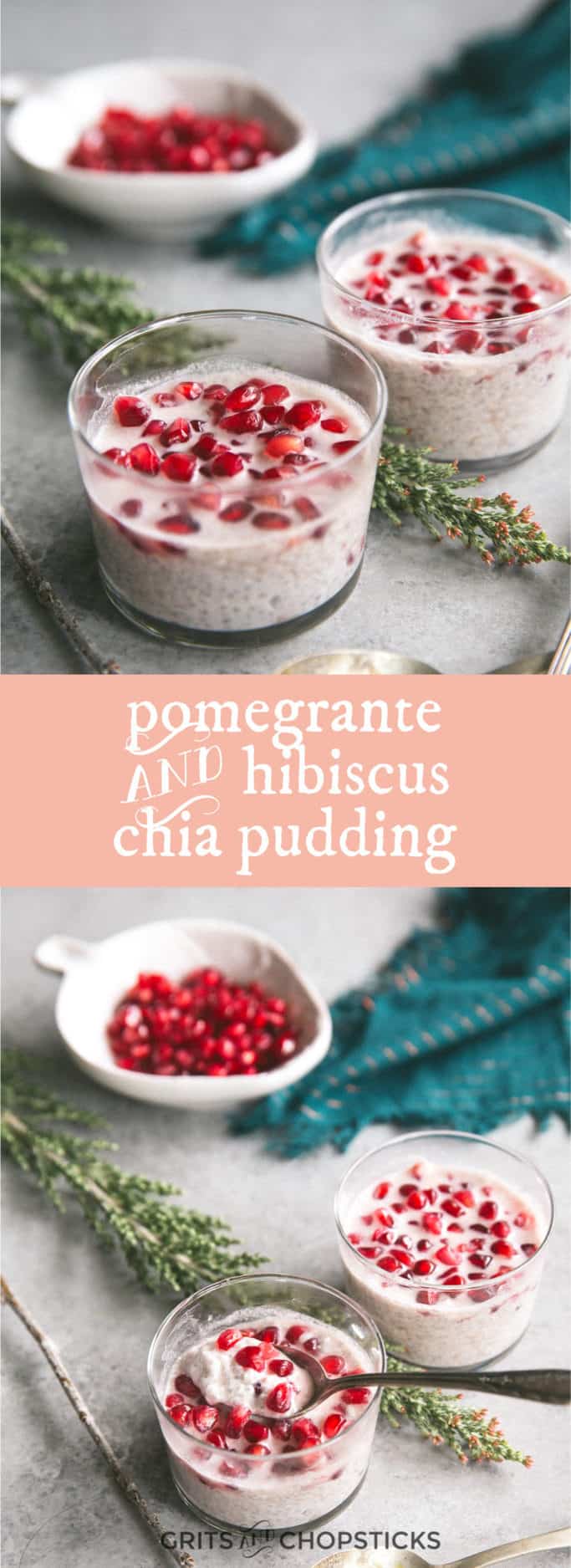 This delicious pomegranate hibiscus chia pudding is perfect for a grab and go breakfast