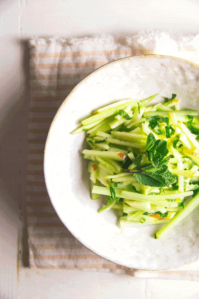 celery apple and mint slaw