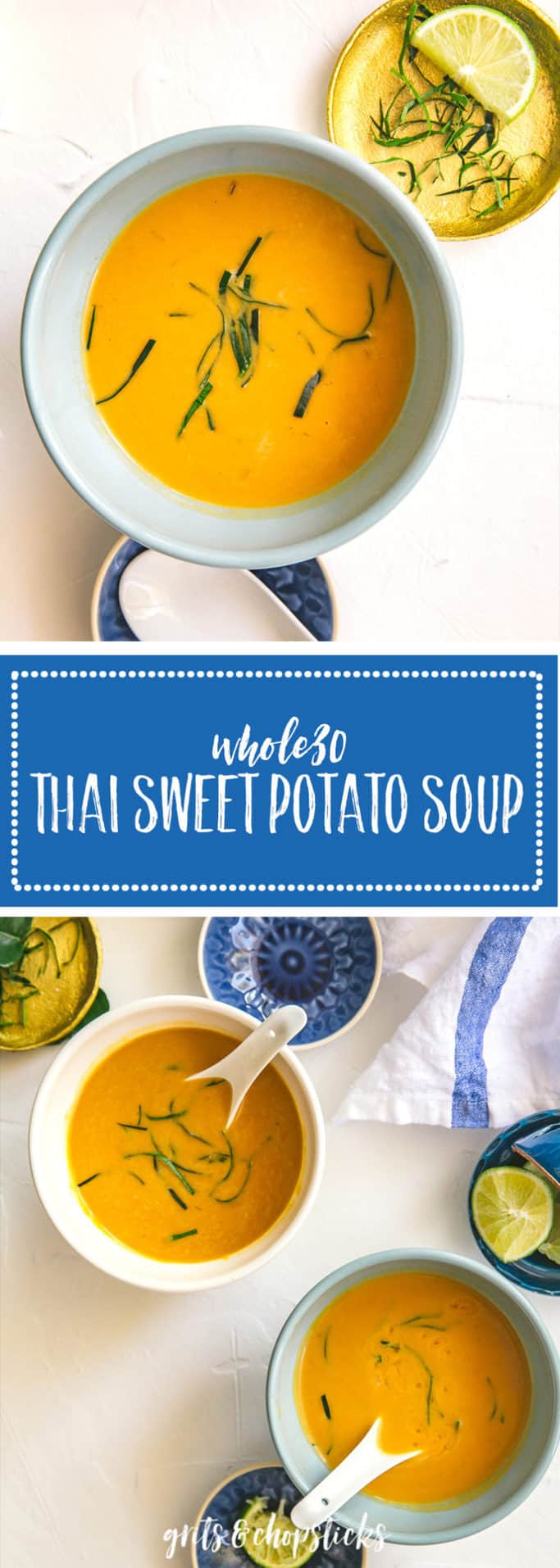 This Whole30/paleo Thai sweet potato soup is a great way to ease into healthier eating. Try it as a part of your dinner for a warm, comforting meal.