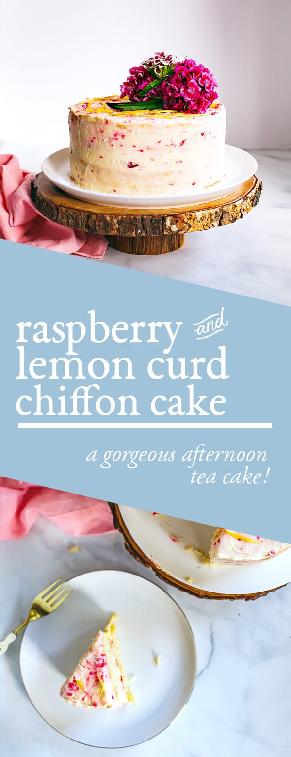 raspberry and lemon curd chiffon cake