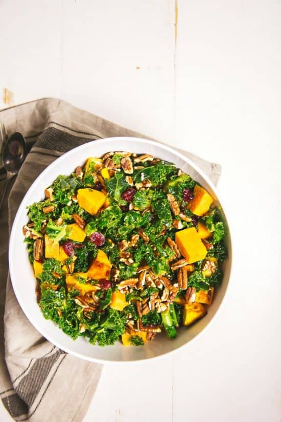 Roasted Butternut Squash & Kale Salad Grits and Chopsticks